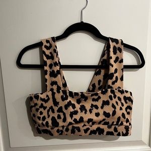 Anthropologie All Fenix Camel Cheetah Print Overleo Bandeau Bra